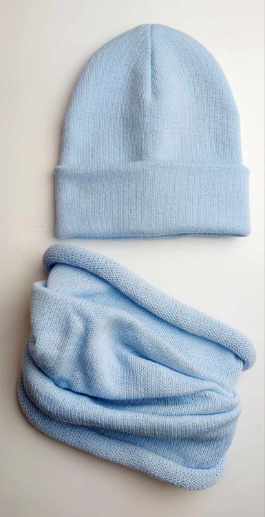 Komplet czapka i tuba niebieski