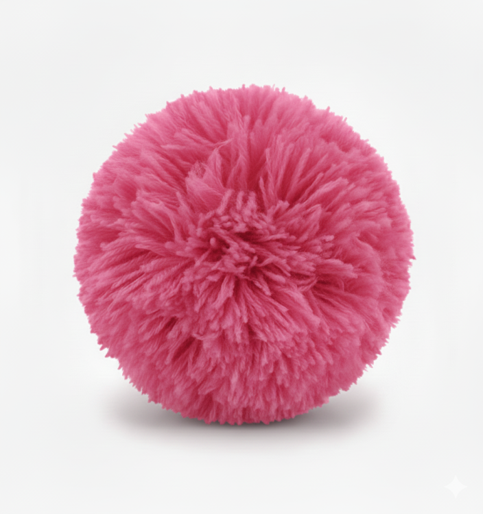 Różówe pompony handmade z włóczki akrylowej – gotowe dodatki do projektów rękodzielniczych.png