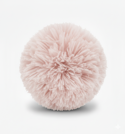 Dekoracyjne pompony DIY z włóczki – jasny różowy, ze sznurkiem do samodzielnego mocowania.png