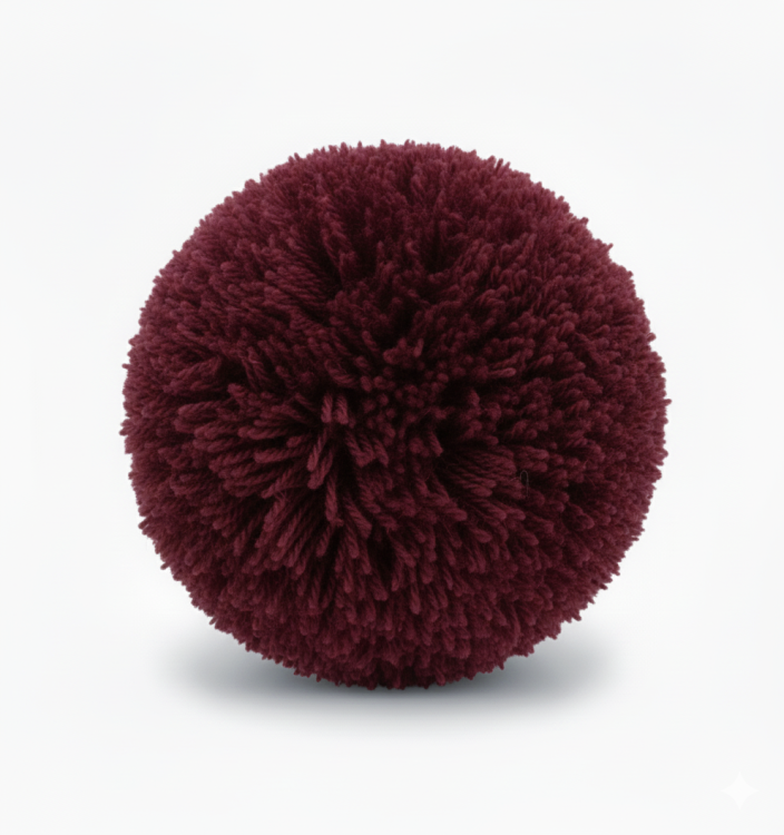 Pompony włóczkowe – bordowy, do szycia i dekoracji.png