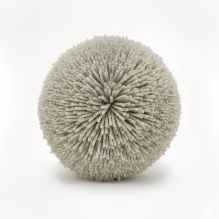 Pompon jasny beż melanż z włóczki png